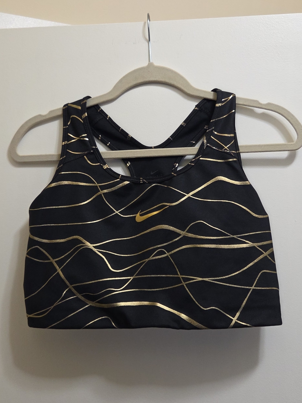 Nike Training Icon Clash Black and Gold Sports Bra 1X